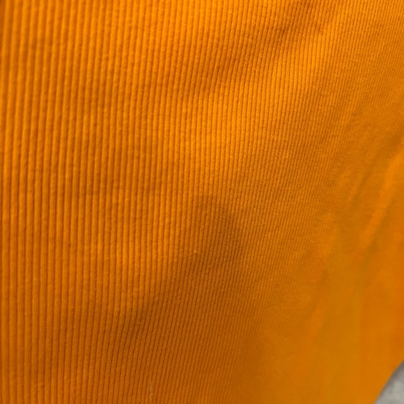 Orange Hick-Neck Cropped Razorback Tank Top - Picture 2 of 7